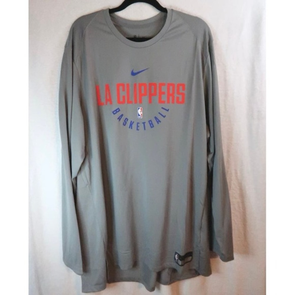 Nike Los Angeles LA Clippers NBA‎ Team Issued LS Practice Shirt Gray Men's XXXL